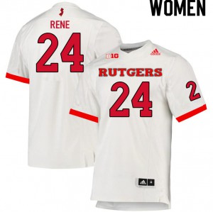 Women's Rutgers Scarlet Knights #24 Patrice Rene White High School Jersey 754604-246