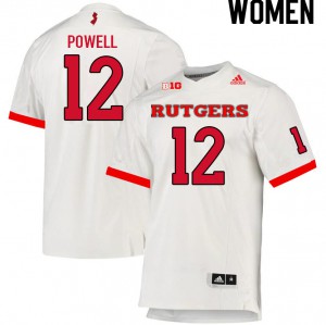 Womens Scarlet Knights #12 Peyton Powell White University Jersey 152049-575
