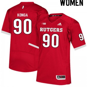 Women Rutgers Scarlet Knights #90 Rene Konga Scarlet NCAA Jersey 360735-521