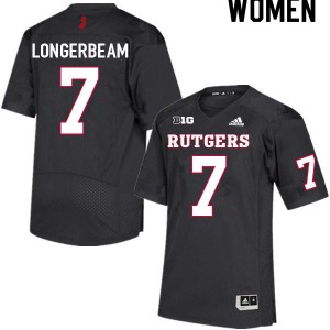 Womens Rutgers University #7 Robert Longerbeam Black Football Jersey 707041-699