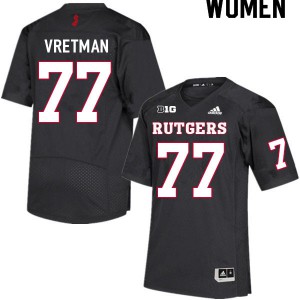 Women's Rutgers #77 Sam Vretman Black High School Jersey 440000-127