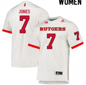 Women's Rutgers Scarlet Knights #7 Shameen Jones White Embroidery Jerseys 173812-582