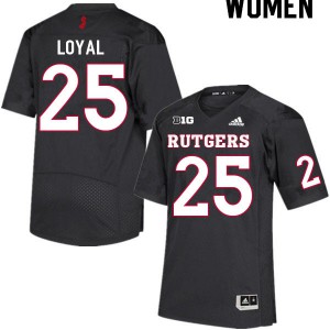 Women Rutgers University #25 Shaquan Loyal Black University Jerseys 743654-765