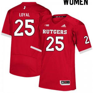 Womens Scarlet Knights #25 Shaquan Loyal Scarlet Official Jerseys 675526-757