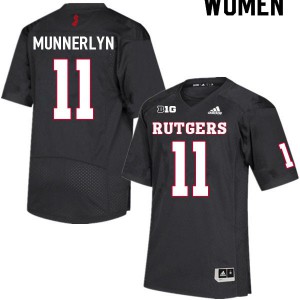 Women's Rutgers University #11 Shawn Munnerlyn Black Football Jerseys 587479-993