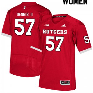 Women Rutgers Scarlet Knights #57 Stanley Dennis II Scarlet Official Jerseys 664712-573