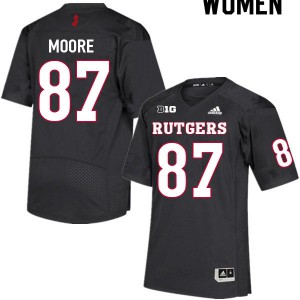 Women's Rutgers #87 Tahjay Moore Black Stitched Jersey 542919-671