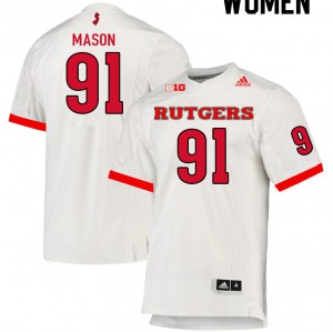 Womens Scarlet Knights #91 Tijaun Mason White Football Jersey 446768-586