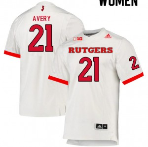 Women Rutgers Scarlet Knights #21 Tre Avery White College Jerseys 359506-977