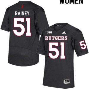 Women's Scarlet Knights #51 Troy Rainey Black Alumni Jerseys 744923-658