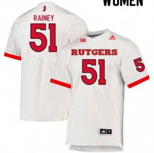 Womens Rutgers Scarlet Knights #51 Troy Rainey White Embroidery Jerseys 652817-122