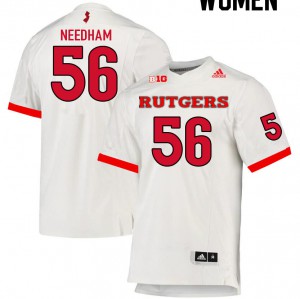 Women Rutgers #56 Tyler Needham White Player Jersey 149761-734