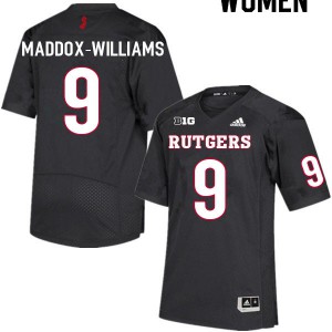 Womens Rutgers Scarlet Knights #9 Tyreek Maddox-Williams Black Player Jersey 938763-609