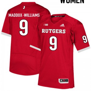 Women's Rutgers Scarlet Knights #9 Tyreek Maddox-Williams Scarlet Player Jerseys 878019-709