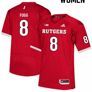 Women Rutgers Scarlet Knights #8 Tyshon Fogg Scarlet Alumni Jerseys 497237-839