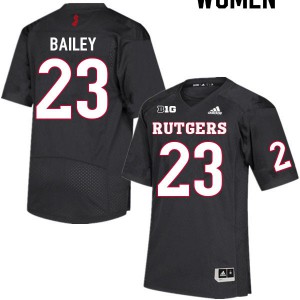 Womens Rutgers #23 Wesley Bailey Black Football Jerseys 877781-301