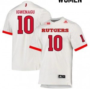 Women Rutgers #10 Zukudo Igwenagu White Stitched Jerseys 591470-494