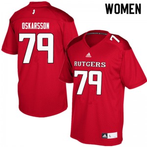 Womens Scarlet Knights #79 Anton Oskarsson Red Stitched Jersey 821986-193