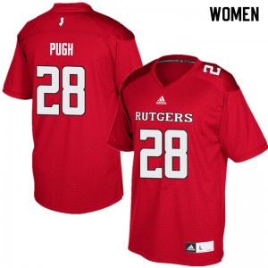 Women Rutgers University #28 Aslan Pugh Red College Jerseys 313908-674