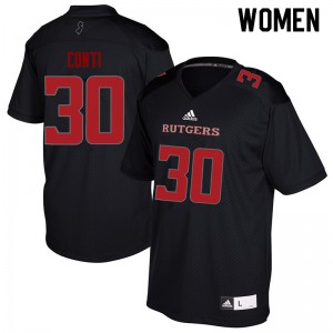 Womens Rutgers University #30 Chris Conti Black Stitch Jersey 921824-328