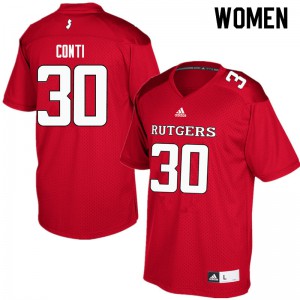 Women Rutgers Scarlet Knights #30 Chris Conti Red Official Jerseys 668837-907