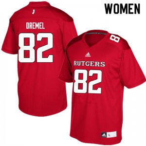Womens Scarlet Knights #82 Christian Dremel Red NCAA Jerseys 681209-734