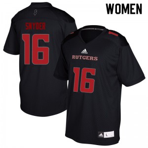 Womens Rutgers #16 Cole Snyder Black Stitch Jerseys 247896-541