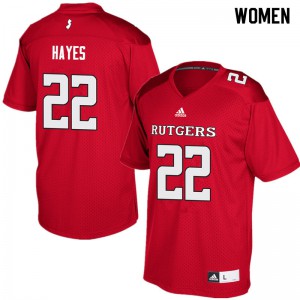 Women Rutgers #22 Damon Hayes Red Stitch Jerseys 566512-668