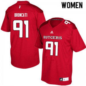 Women Rutgers #91 David Broncati Red Embroidery Jersey 331304-779