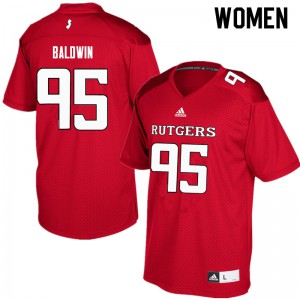 Womens Rutgers University #95 Devin Baldwin Red Stitched Jersey 528256-709