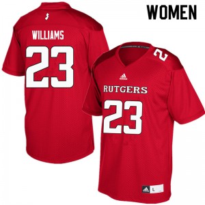 Women Rutgers #23 Donald Williams Red Player Jersey 443215-732