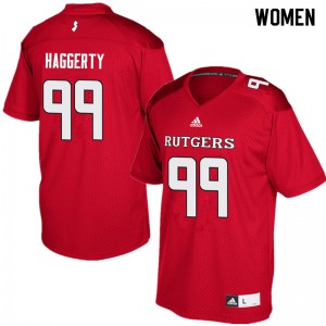 Women Rutgers Scarlet Knights #99 Gavin Haggerty Red Football Jerseys 894558-783