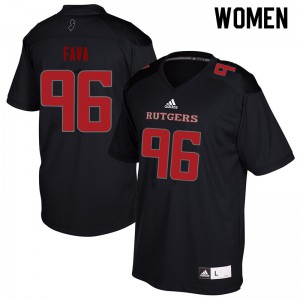 Women Rutgers #96 Guy Fava Black Embroidery Jerseys 169223-220