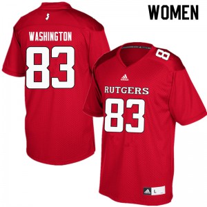 Womens Rutgers Scarlet Knights #83 Isaiah Washington Red University Jersey 975775-651