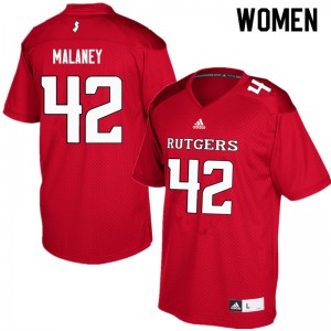 Women Rutgers University #42 Jake Malaney Red Player Jerseys 701964-301