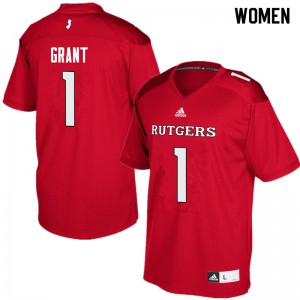 Women Rutgers University #1 Janarion Grant Red Player Jerseys 758222-889