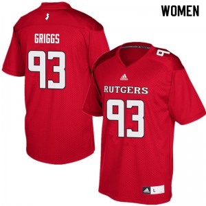 Women Rutgers University #93 Jason Griggs Red NCAA Jerseys 583894-832