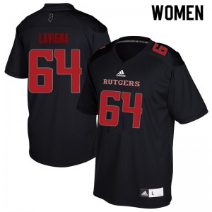 Womens Rutgers University #64 Jason Lavigna Black University Jersey 944849-690