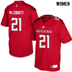 Women's Rutgers University #21 Jason McCourty Red Football Jerseys 713992-719