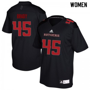 Womens Rutgers Scarlet Knights #45 Jim Brady Black High School Jersey 247723-642