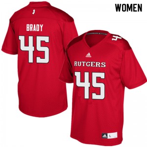 Women's Scarlet Knights #45 Jim Brady Red Player Jersey 659416-512