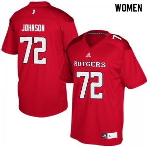 Women Rutgers Scarlet Knights #72 Kaleb Johnson Red Official Jersey 738343-796