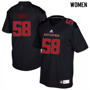 Women Rutgers Scarlet Knights #58 Kemoko Turay Black Embroidery Jerseys 241667-785