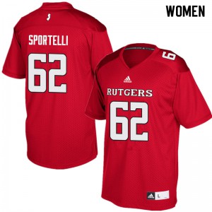 Women's Rutgers #62 Matthew Sportelli Red Official Jersey 328351-301