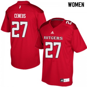 Womens Scarlet Knights #27 McDerby Ceneus Red Embroidery Jersey 182030-696