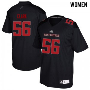 Women's Rutgers University #56 Micah Clark Black Player Jersey 465958-349