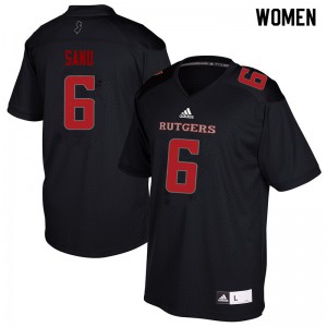 Women Rutgers Scarlet Knights #6 Mohamed Sanu Black University Jersey 852968-421