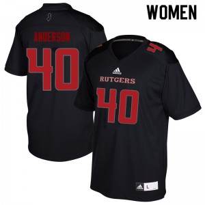 Women Rutgers University #40 Nihym Anderson Black Football Jerseys 414575-288