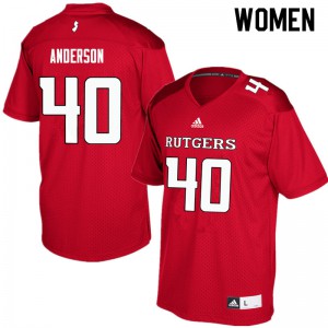 Women Rutgers #40 Nihym Anderson Red Official Jerseys 613382-886