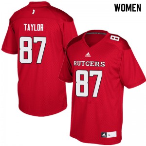Womens Rutgers #87 Prince Taylor Red NCAA Jersey 610142-909